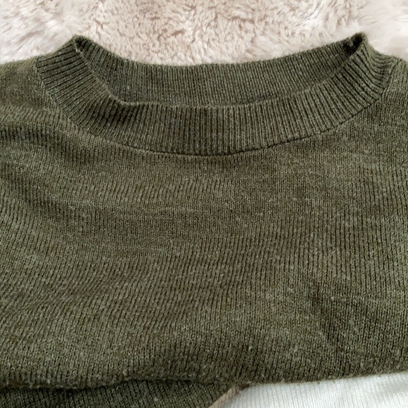 Eddie Bauer Color Block Crew Neck Sweater in green / white / tan - Large - Picture 5 of 10